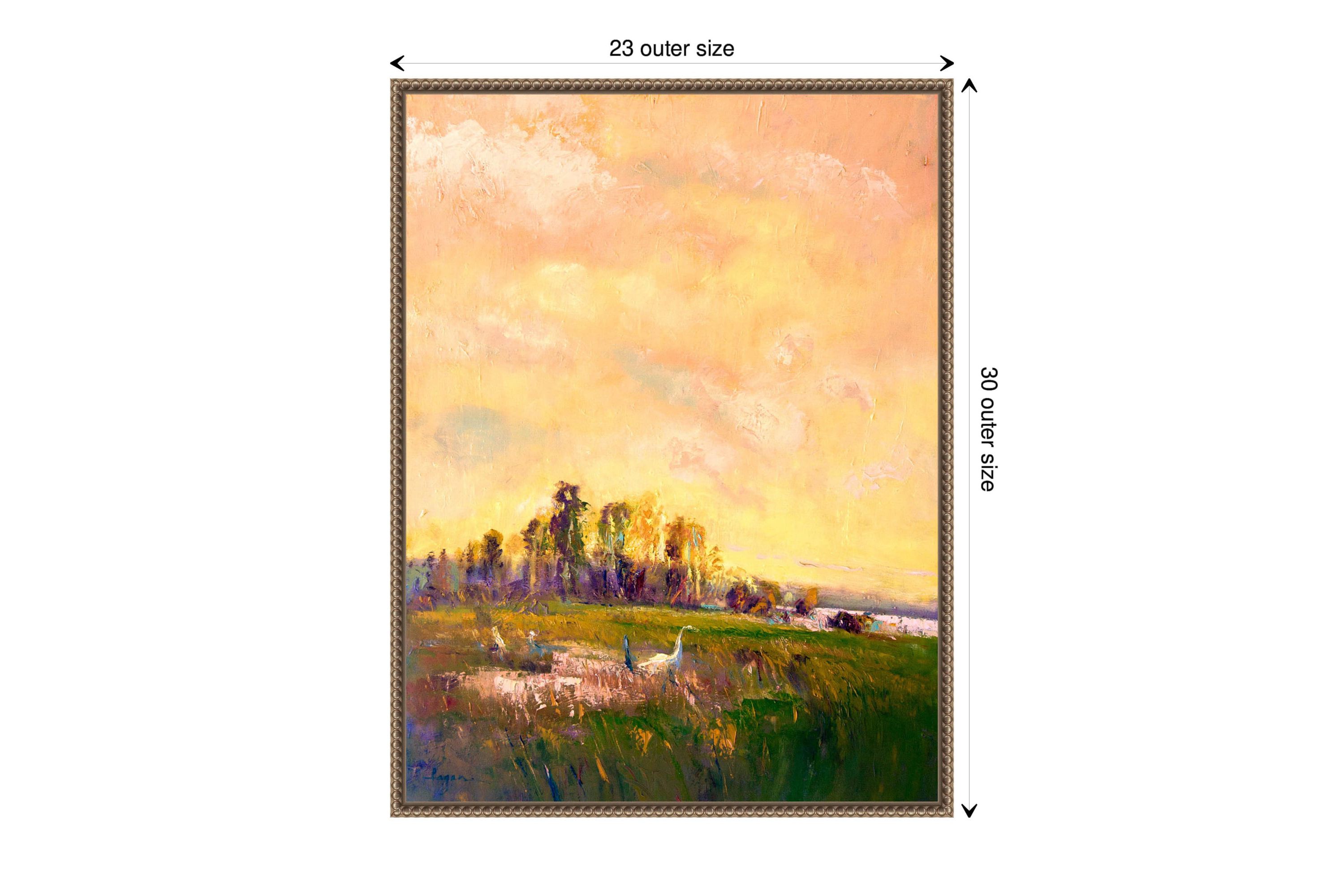 Abstract Marshland Framed Canvas Wall Art Print