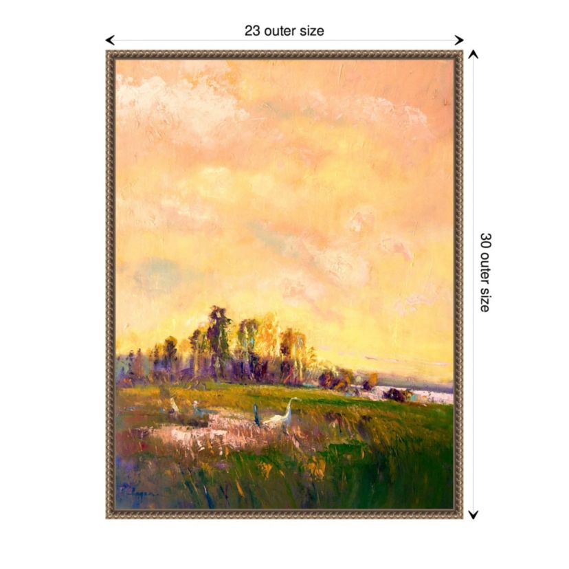Abstract Marshland Framed Canvas Wall Art Print