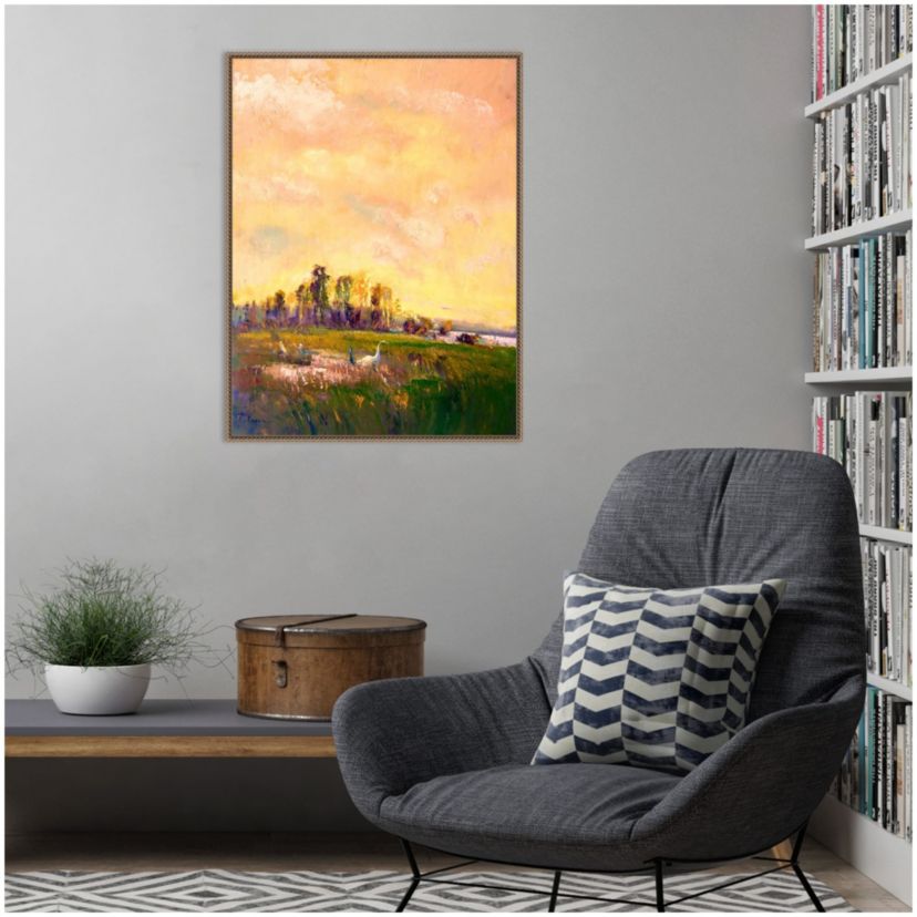 Abstract Marshland Framed Canvas Wall Art Print