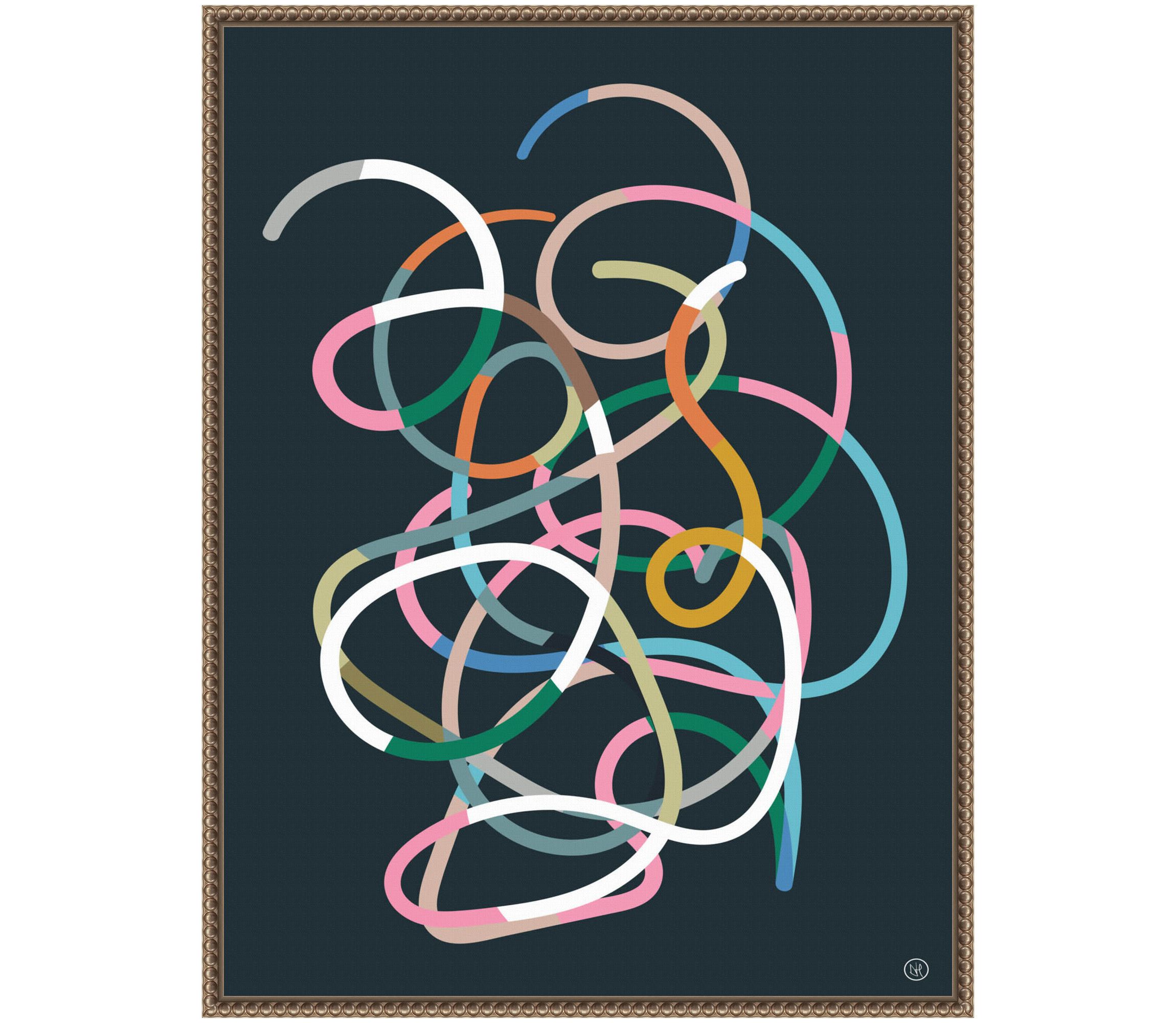 Color Lines Framed Canvas Wall Art Print