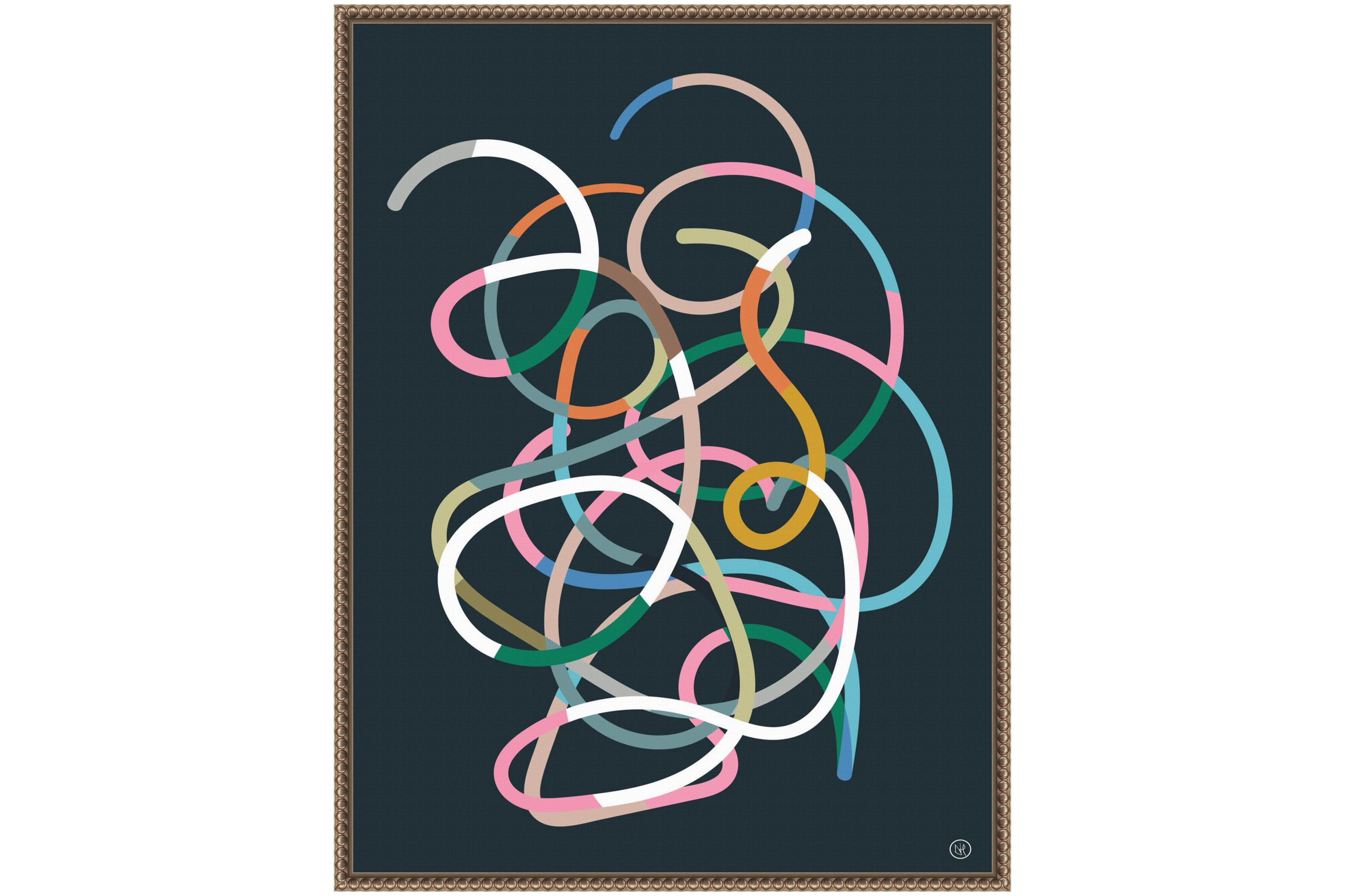 Color Lines Framed Canvas Wall Art Print