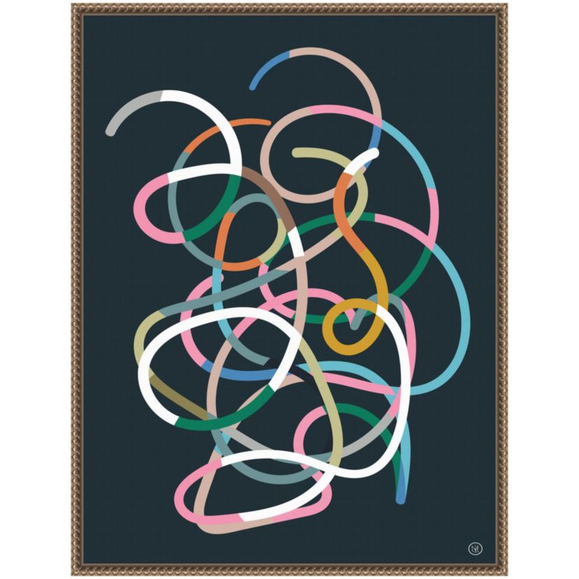Color Lines Framed Canvas Wall Art Print
