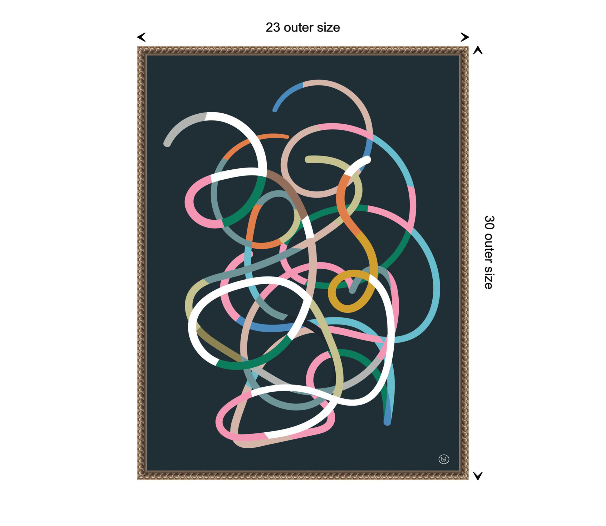 Color Lines Framed Canvas Wall Art Print