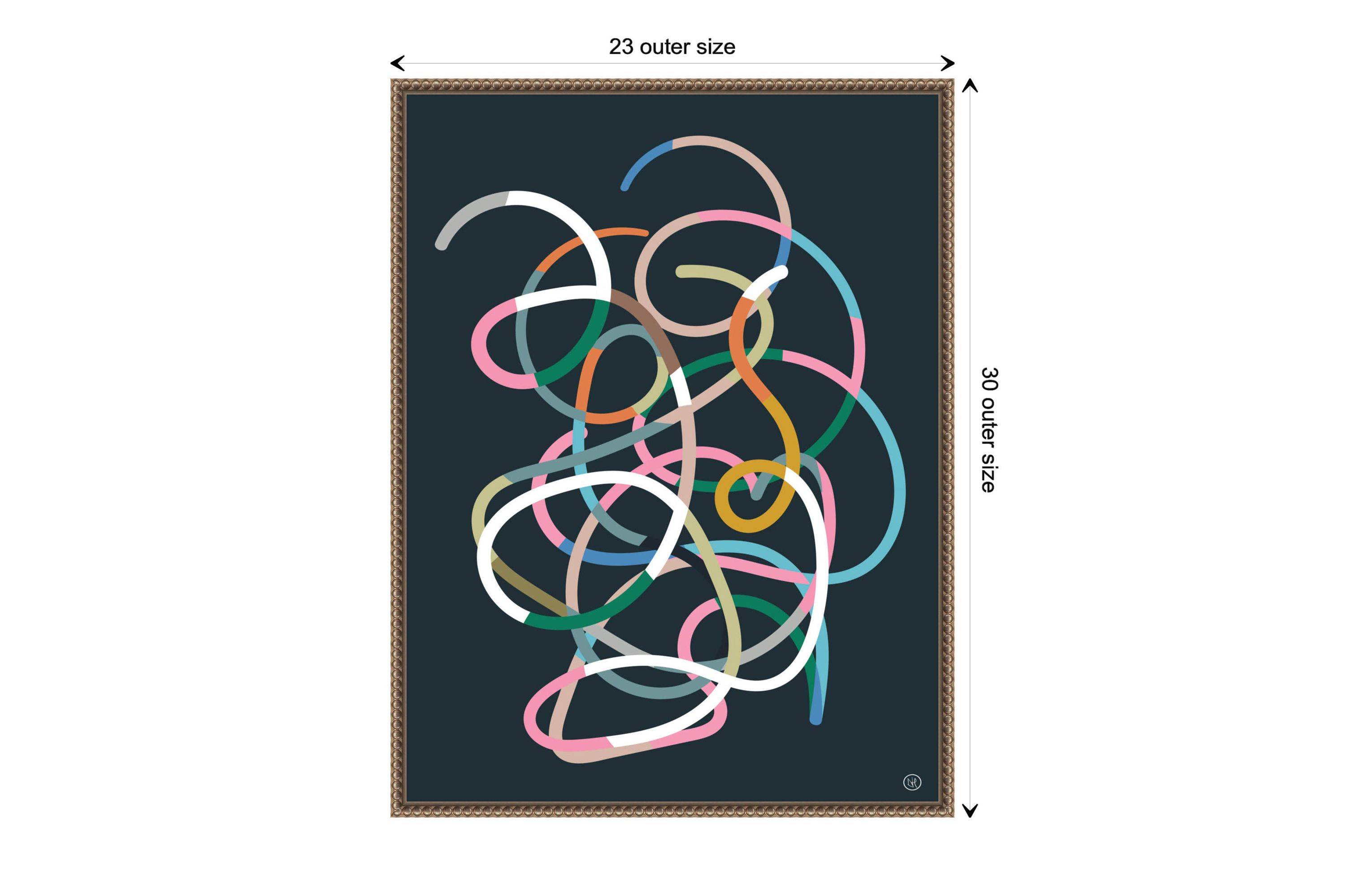 Color Lines Framed Canvas Wall Art Print