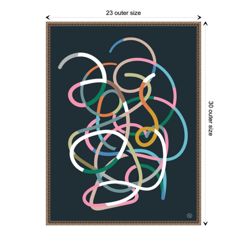 Color Lines Framed Canvas Wall Art Print