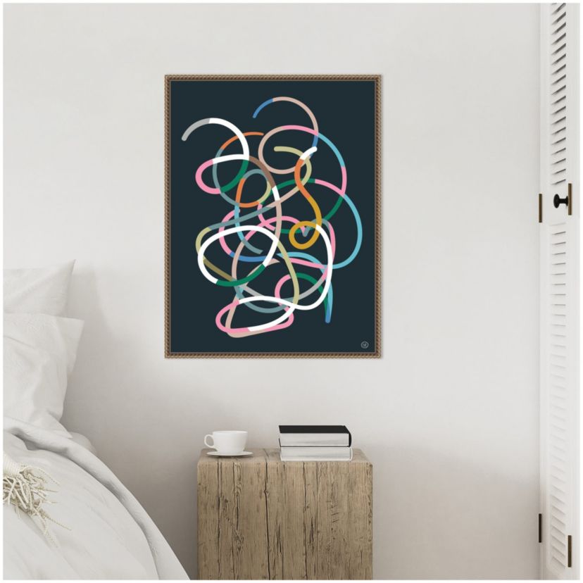 Color Lines Framed Canvas Wall Art Print