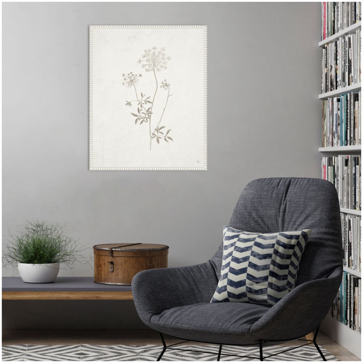Plants from the Meadow III Framed Canvas Wall Art Print
