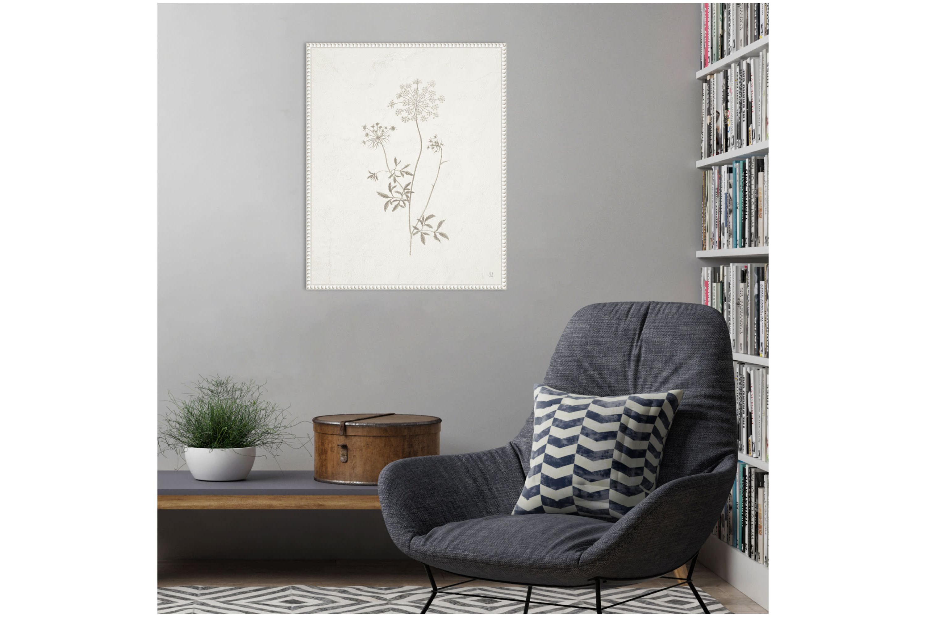 Plants from the Meadow III Framed Canvas Wall Art Print