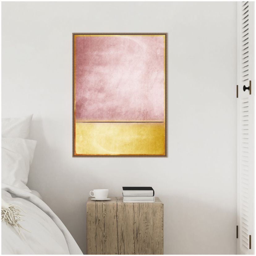 Pink and Yellow 3 Framed Canvas Wall Art Print