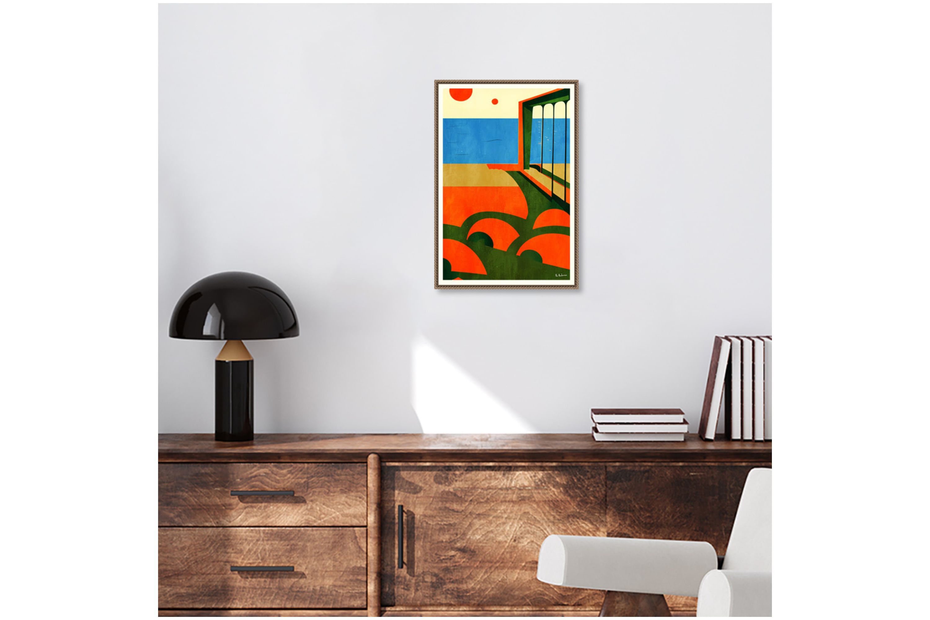 Amalfi Coast View Framed Canvas Wall Art Print