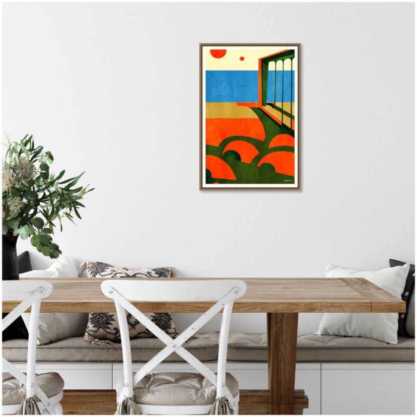 Amalfi Coast View Framed Canvas Wall Art Print