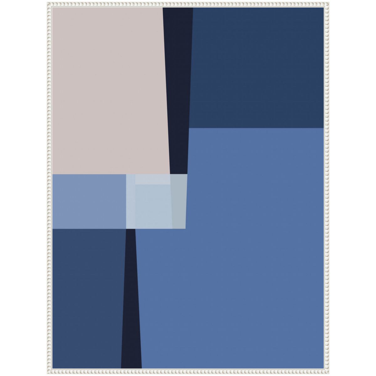 Blue Lines 3 Framed Canvas Wall Art Print