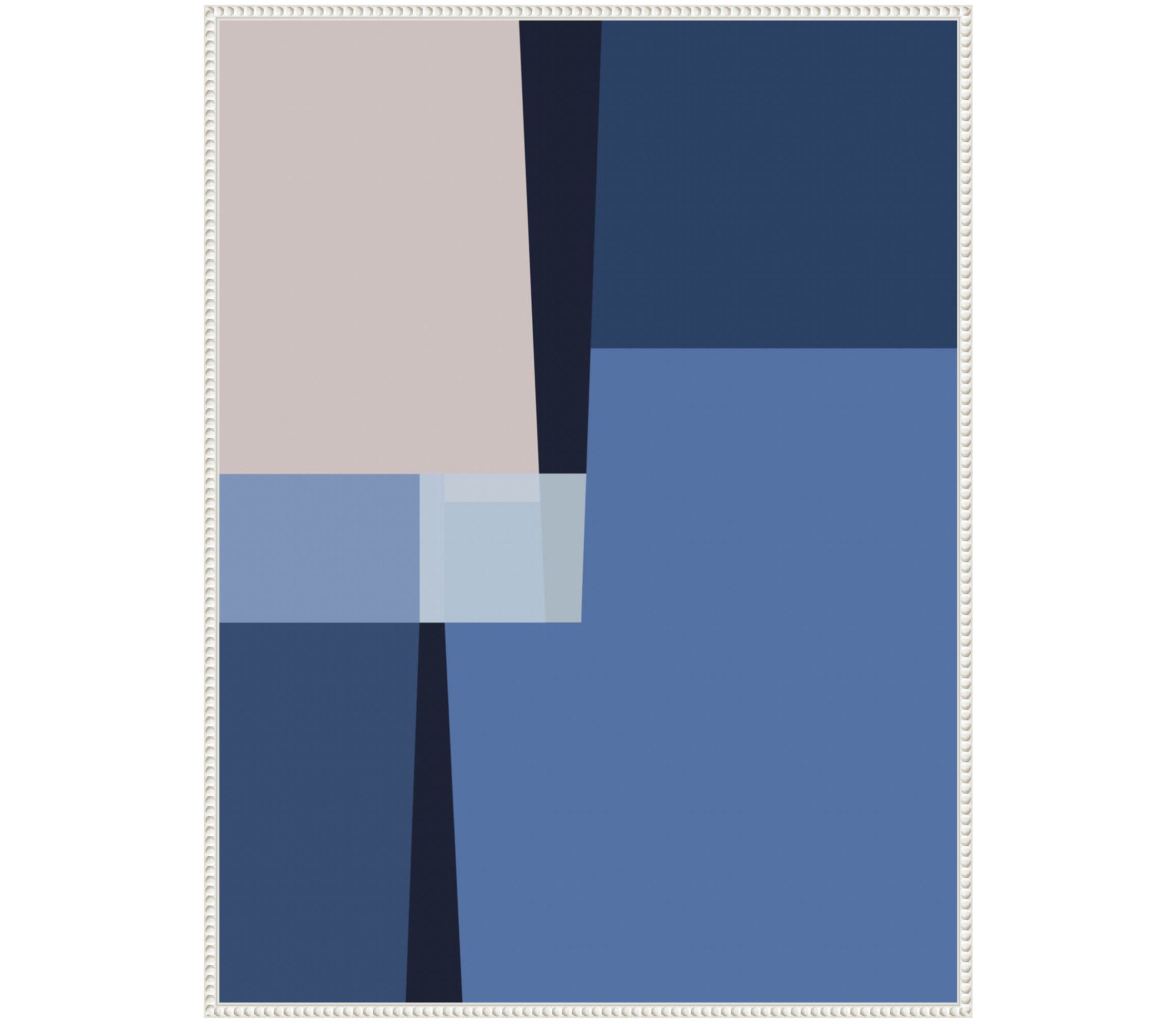 Blue Lines 3 Framed Canvas Wall Art Print