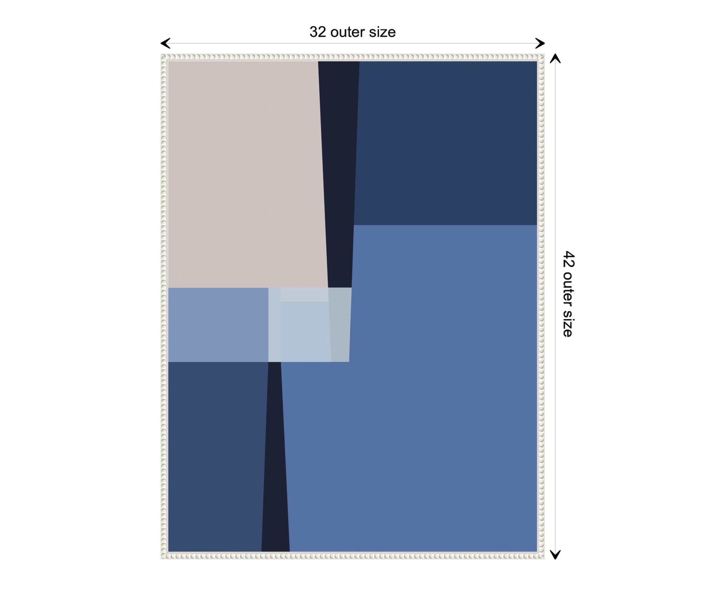 Blue Lines 3 Framed Canvas Wall Art Print