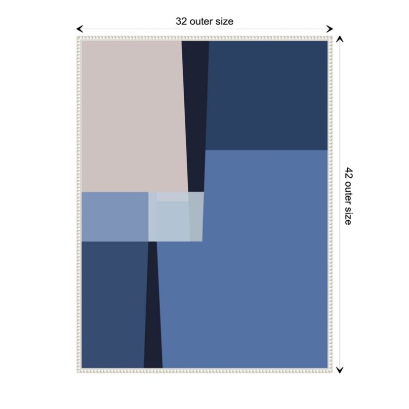 Blue Lines 3 Framed Canvas Wall Art Print