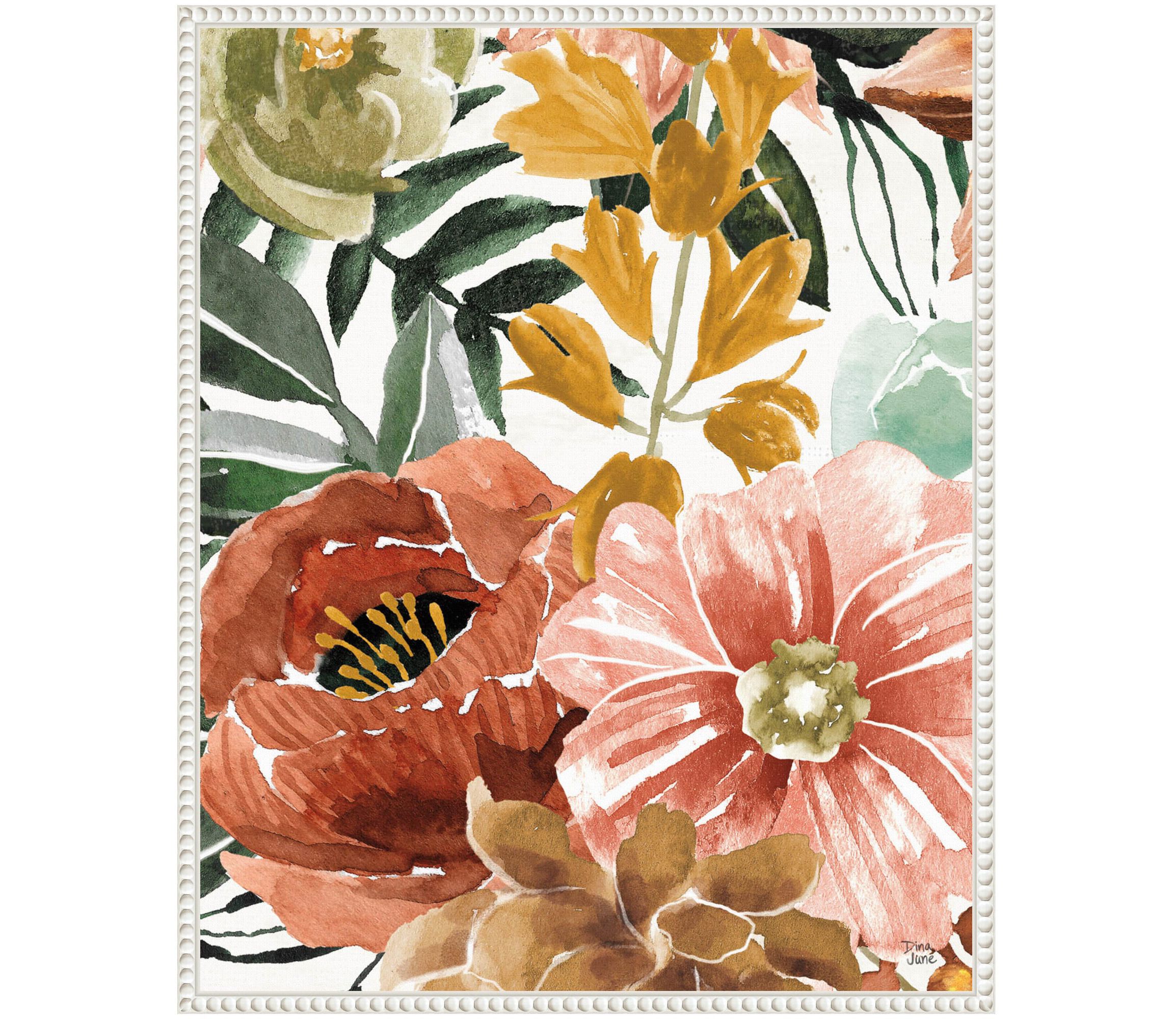 Mixed Floral Chic II Framed Canvas Wall Art Print