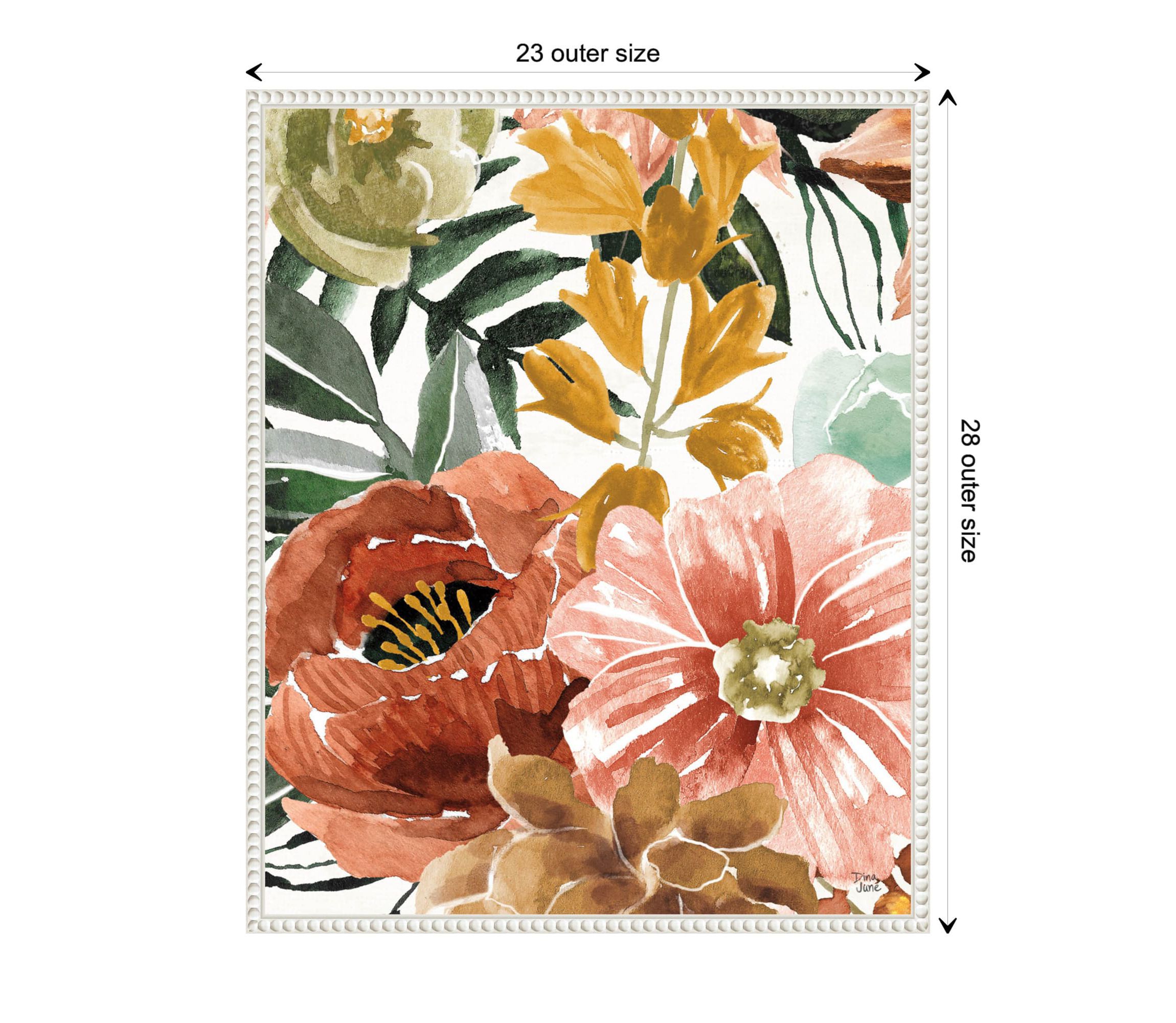 Mixed Floral Chic II Framed Canvas Wall Art Print