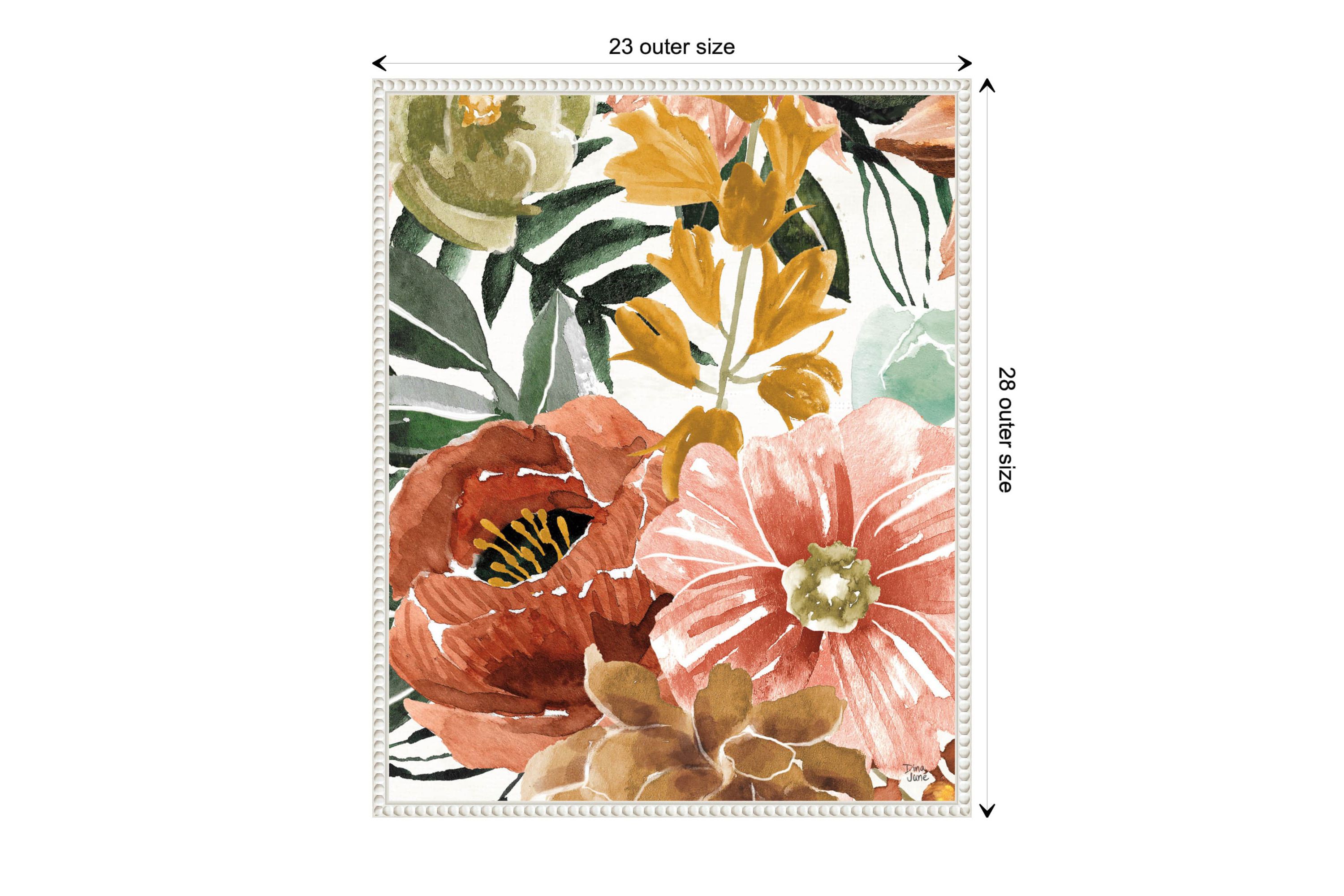 Mixed Floral Chic II Framed Canvas Wall Art Print
