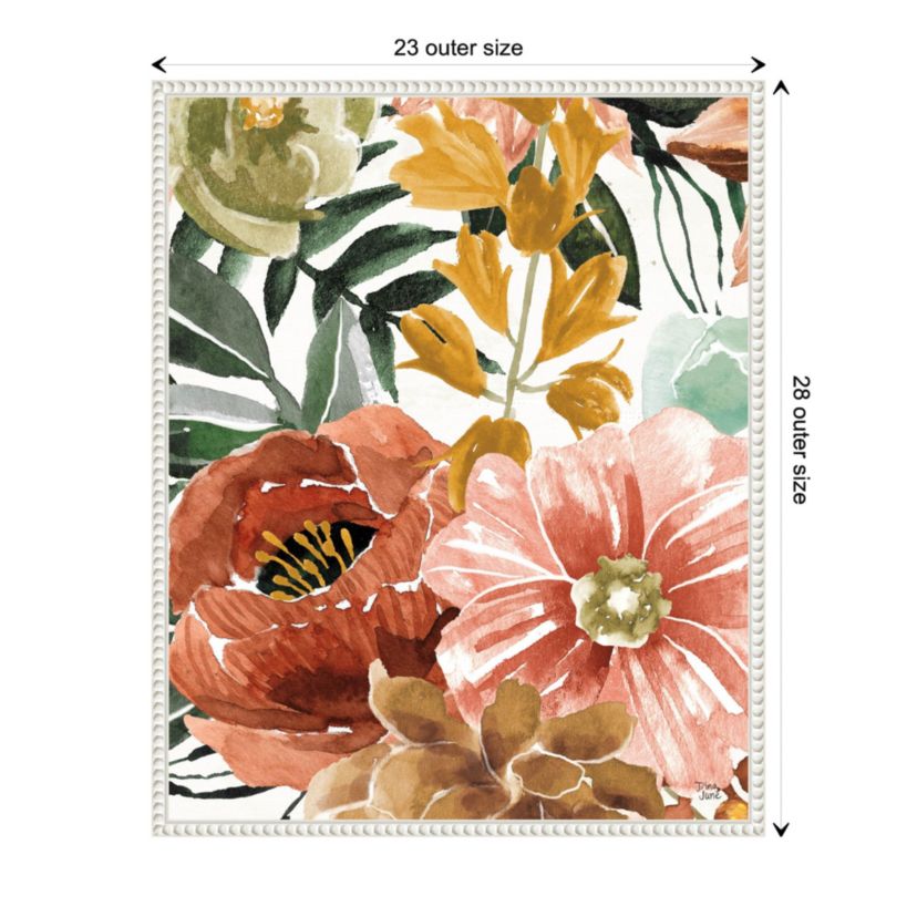 Mixed Floral Chic II Framed Canvas Wall Art Print