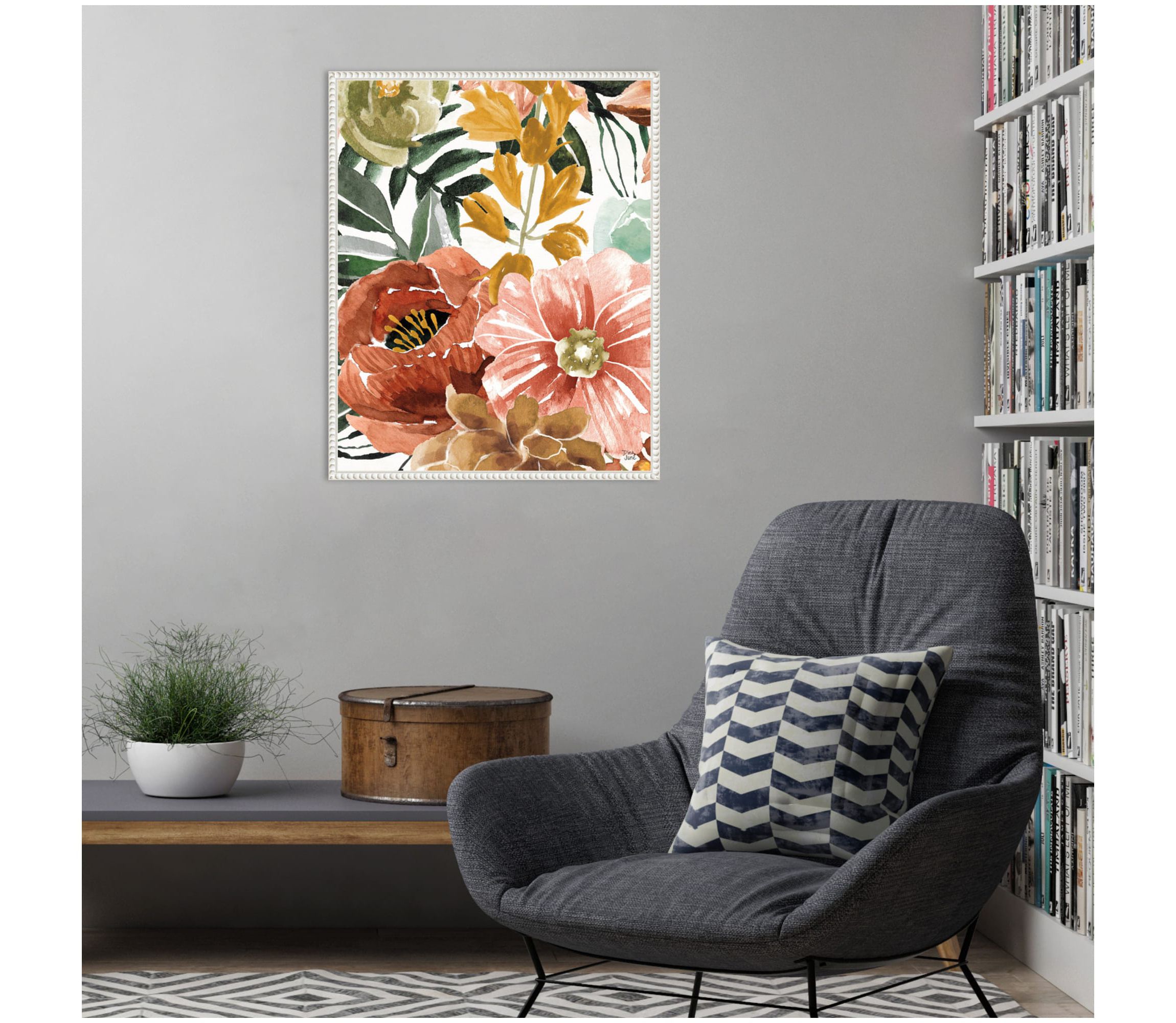 Mixed Floral Chic II Framed Canvas Wall Art Print
