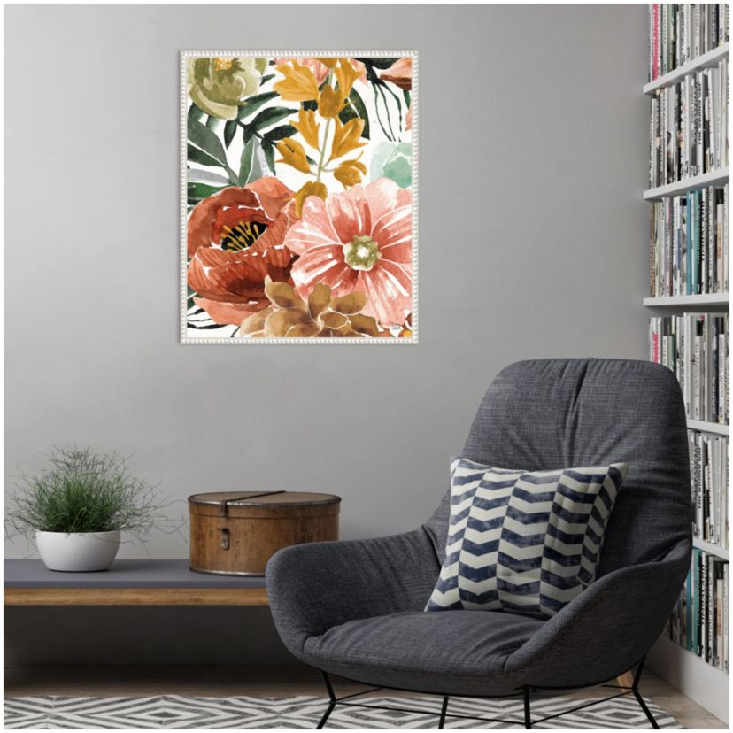 Mixed Floral Chic II Framed Canvas Wall Art Print