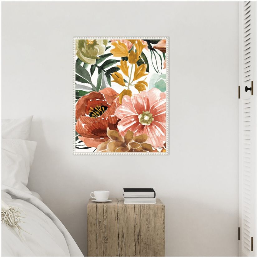Mixed Floral Chic II Framed Canvas Wall Art Print