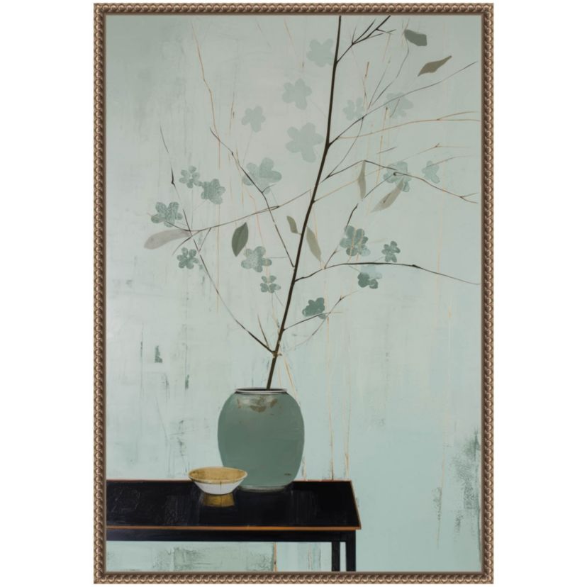 Branch in Vase Framed Canvas Wall Art Print