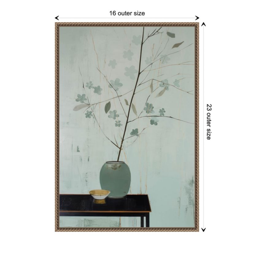 Branch in Vase Framed Canvas Wall Art Print