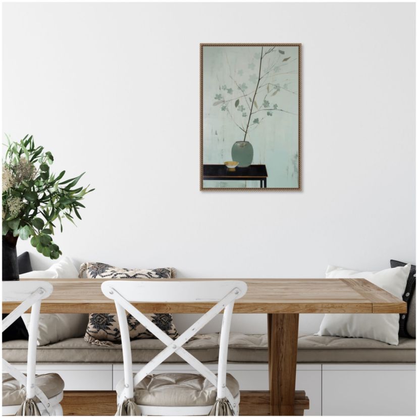 Branch in Vase Framed Canvas Wall Art Print