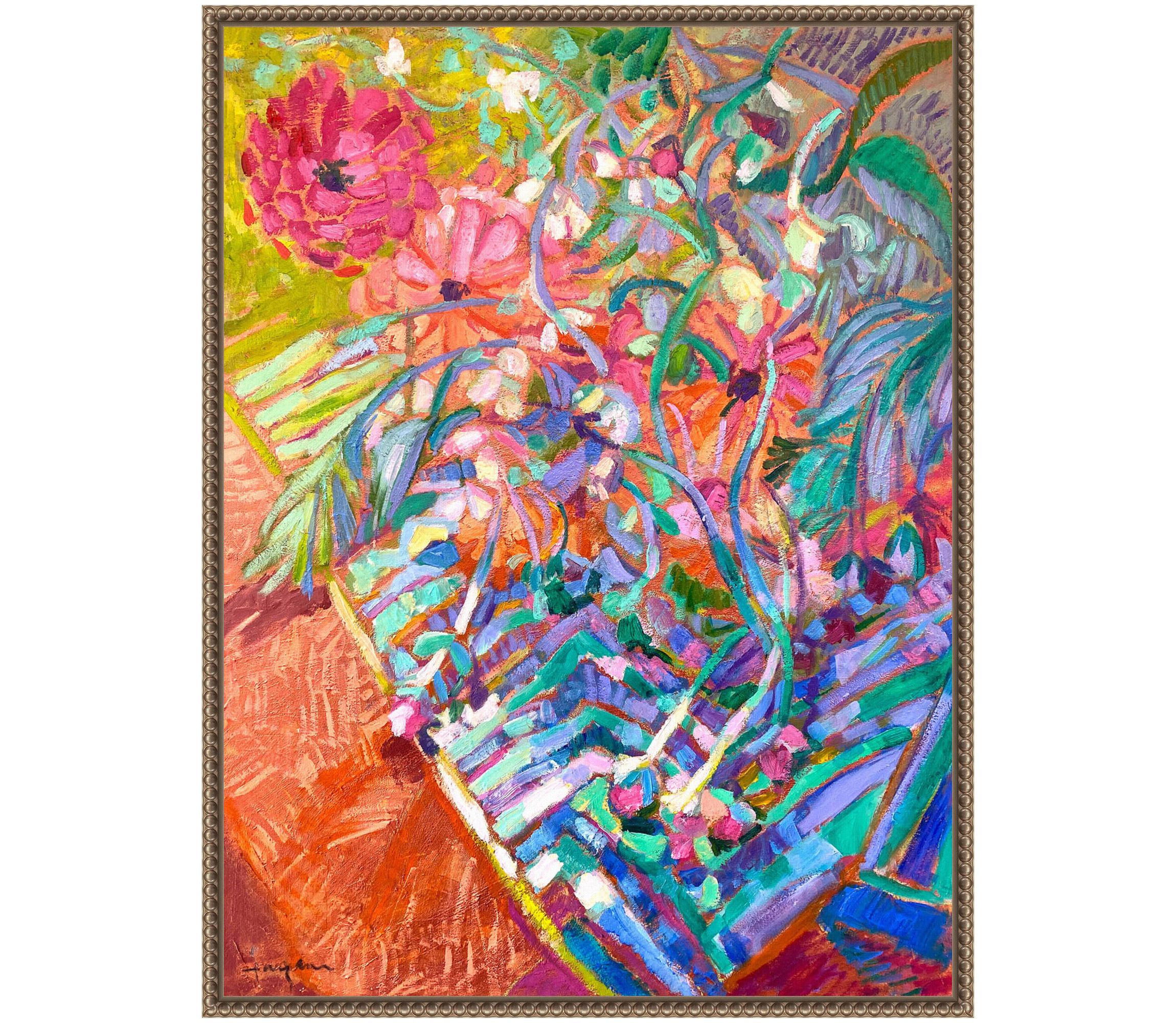 Meandering Garden Path II Framed Canvas Wall Art Print