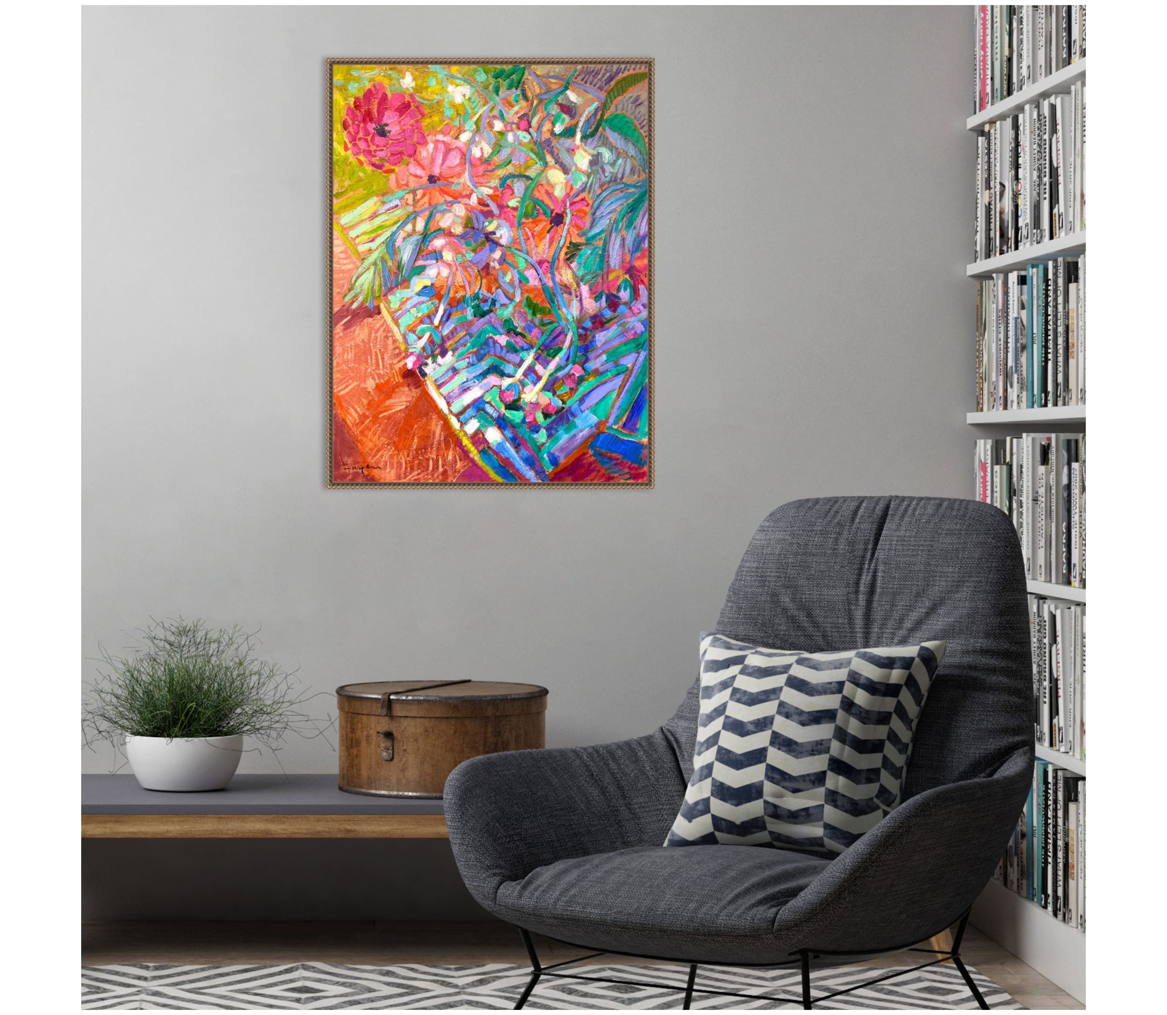 Meandering Garden Path II Framed Canvas Wall Art Print