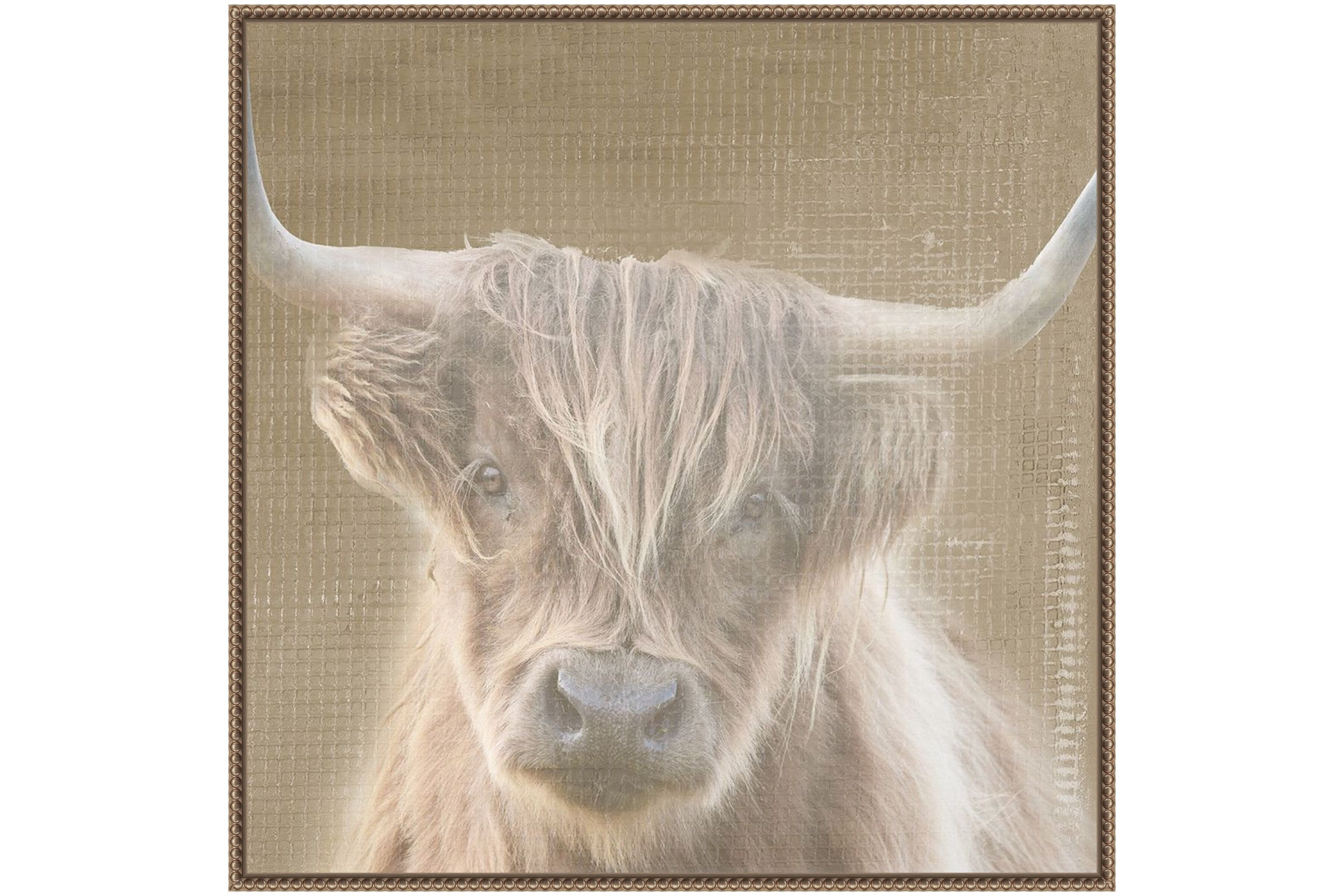 Soulful Bull Framed Canvas Wall Art Print