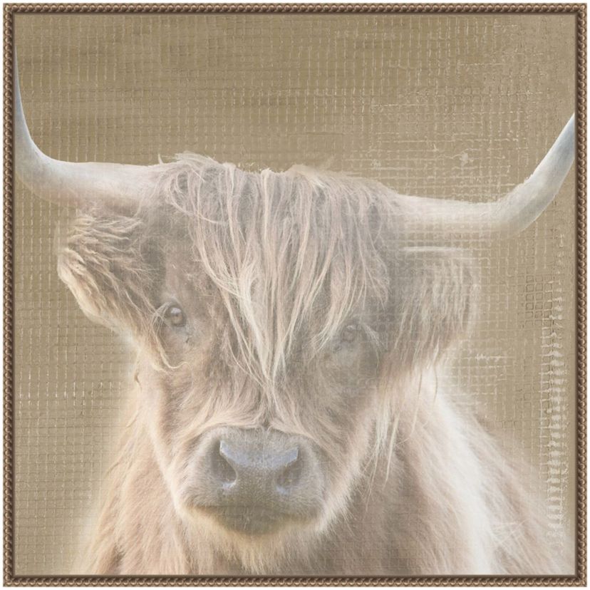 Soulful Bull Framed Canvas Wall Art Print