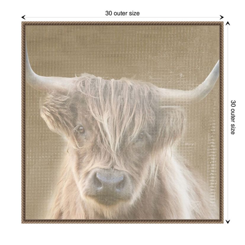 Soulful Bull Framed Canvas Wall Art Print
