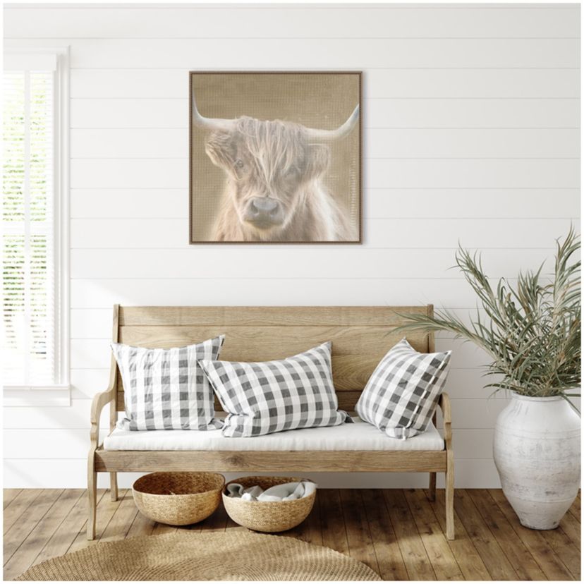 Soulful Bull Framed Canvas Wall Art Print