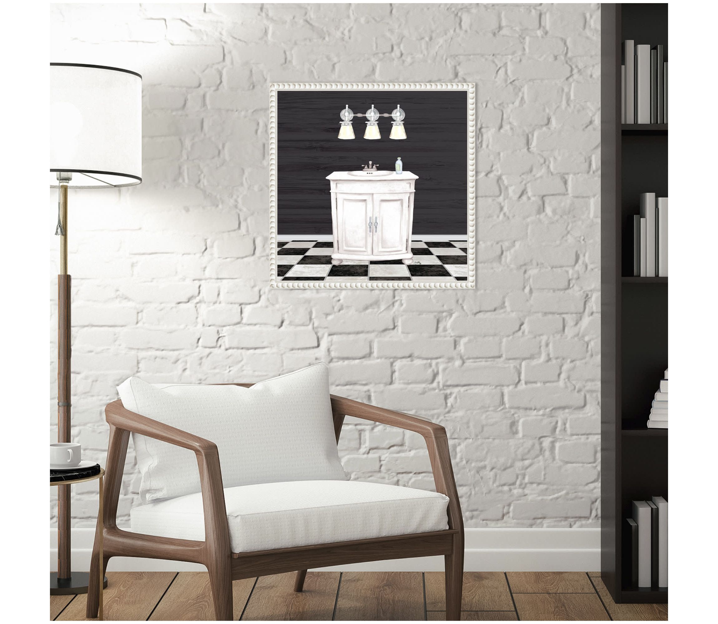 Modern Bathroom I Framed Canvas Wall Art Print