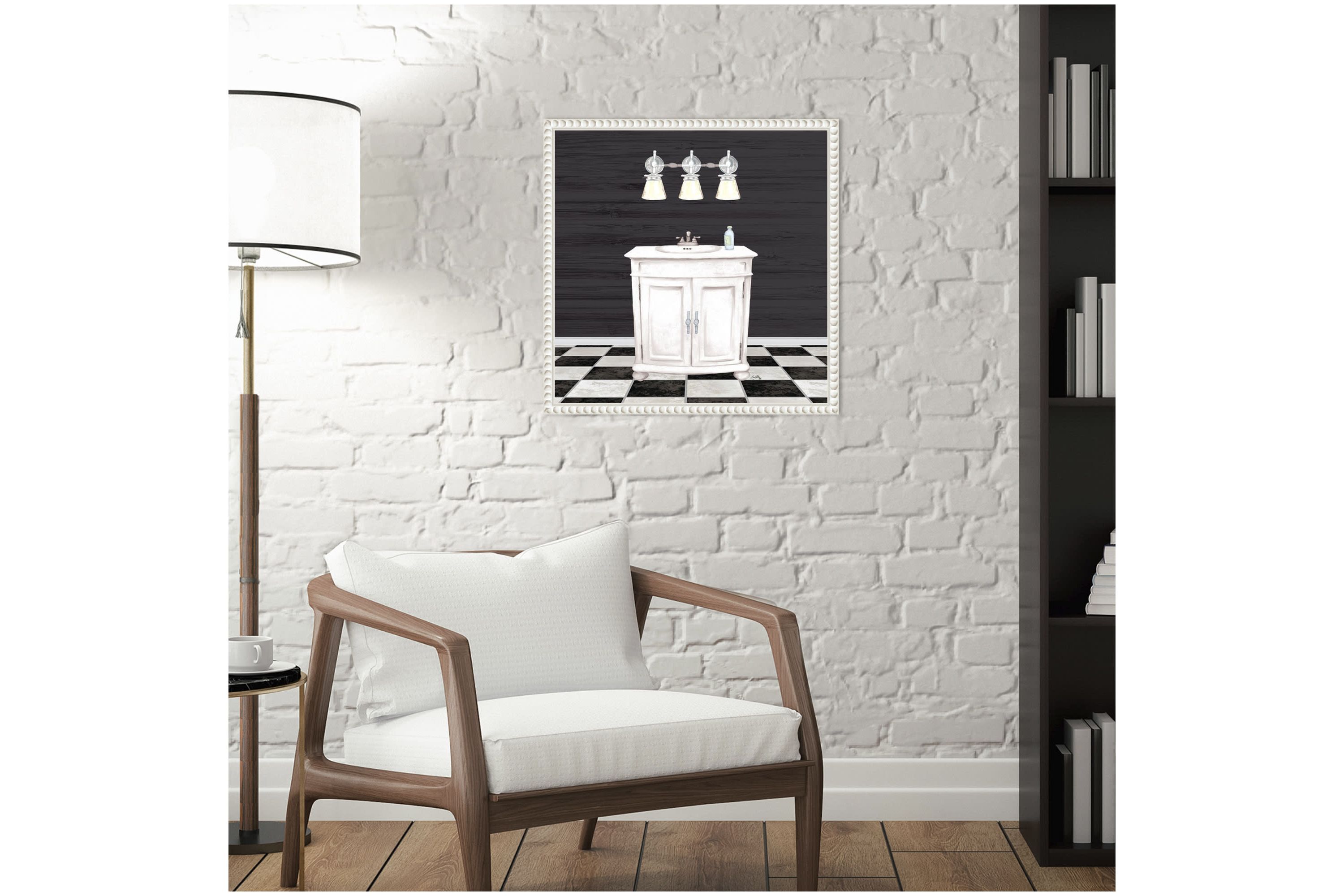 Modern Bathroom I Framed Canvas Wall Art Print