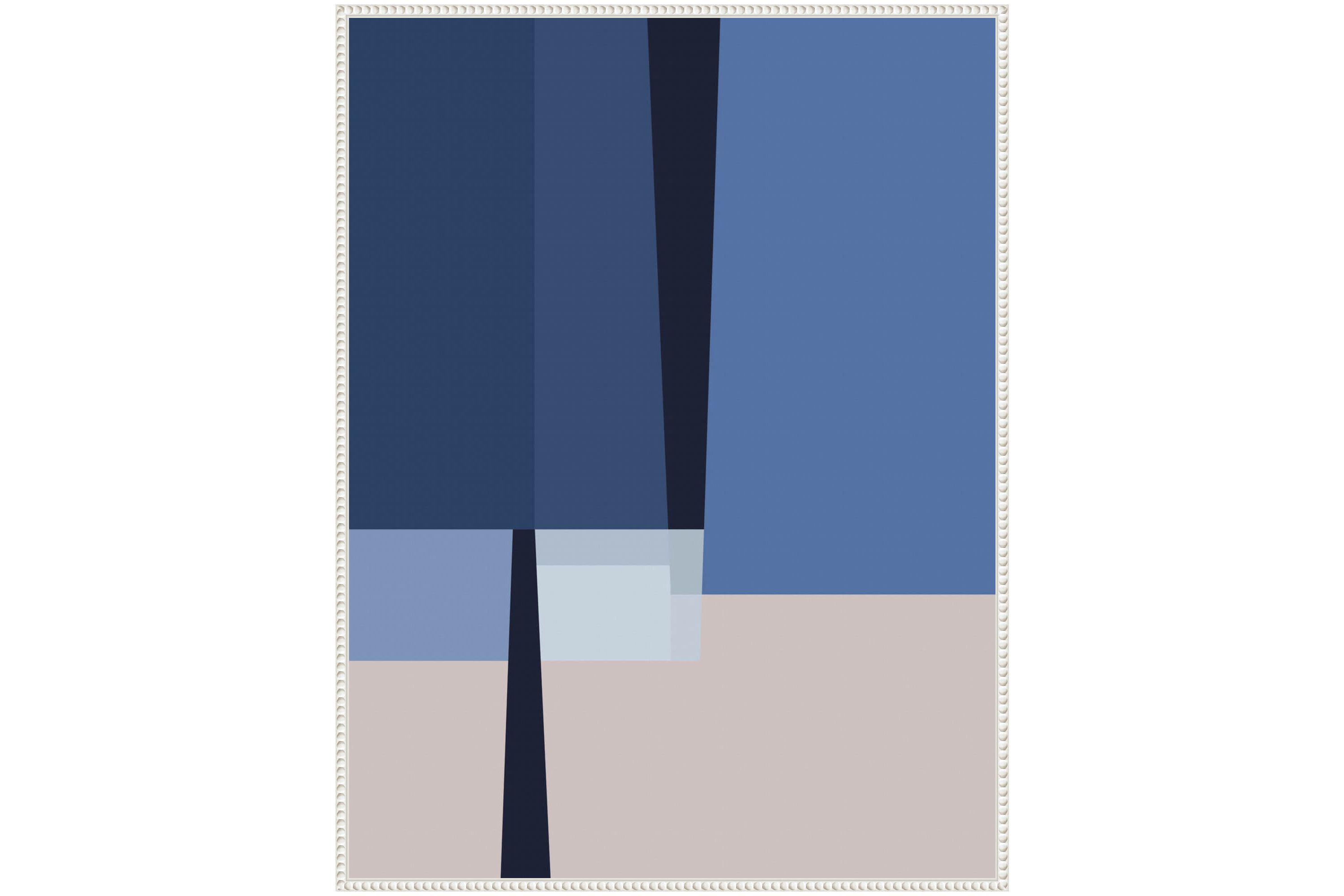 Blue Lines 1 Framed Canvas Wall Art Print