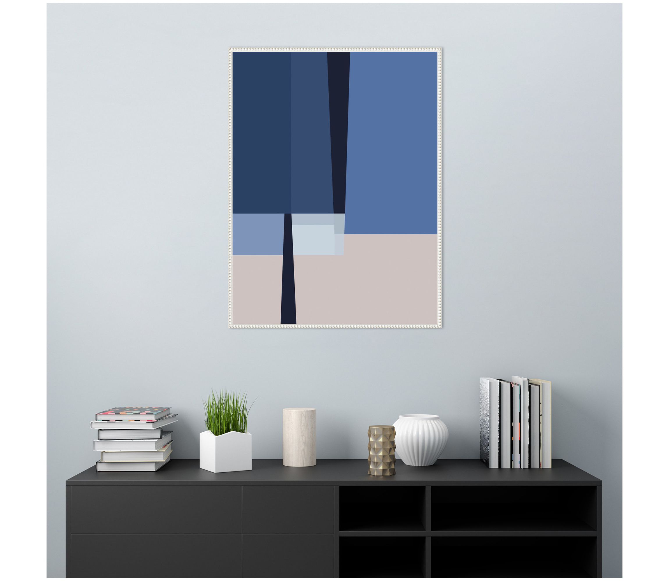 Blue Lines 1 Framed Canvas Wall Art Print