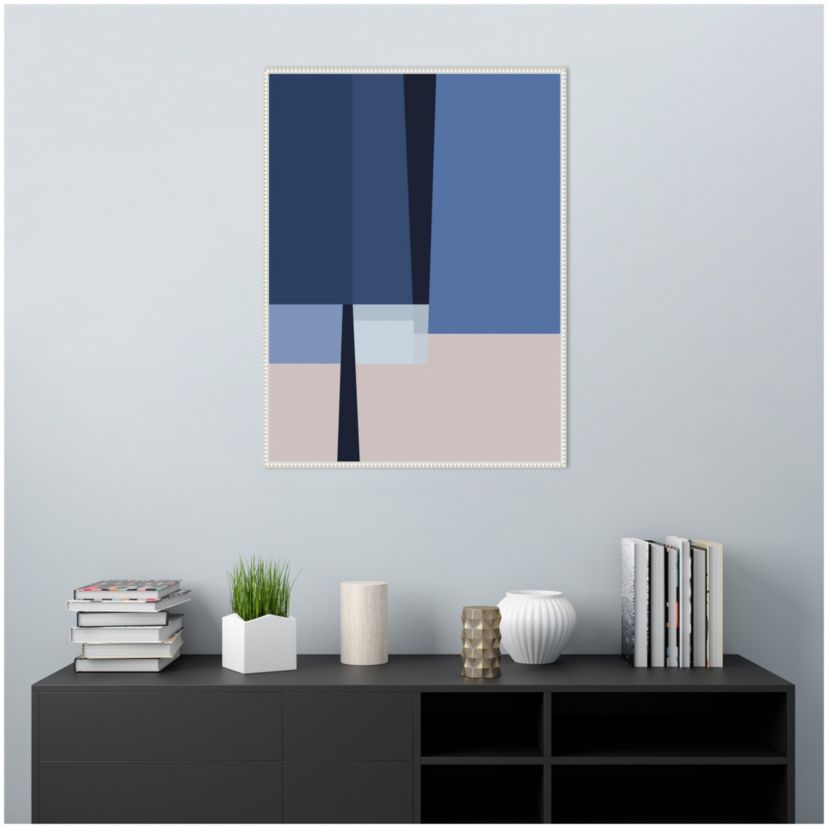Blue Lines 1 Framed Canvas Wall Art Print