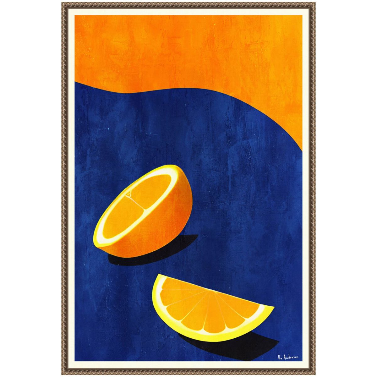 Orange Wedge Framed Canvas Wall Art Print