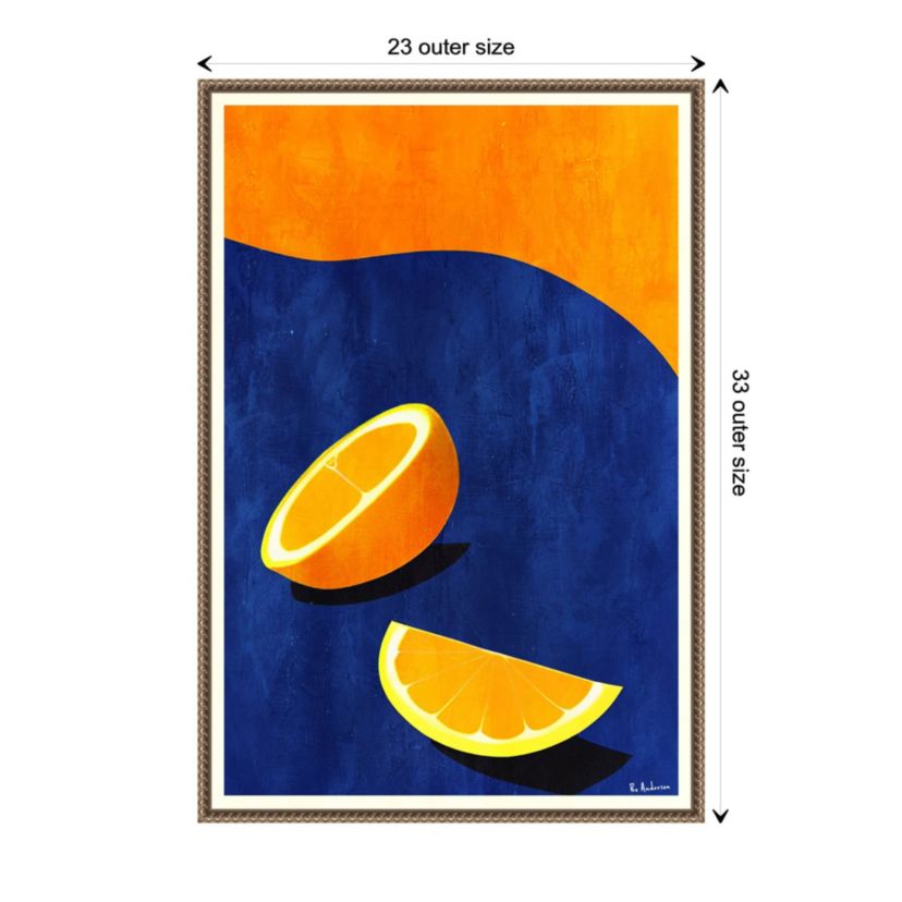 Orange Wedge Framed Canvas Wall Art Print