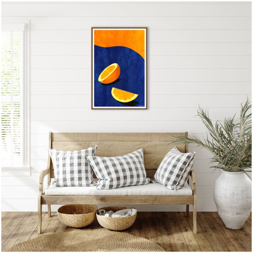 Orange Wedge Framed Canvas Wall Art Print