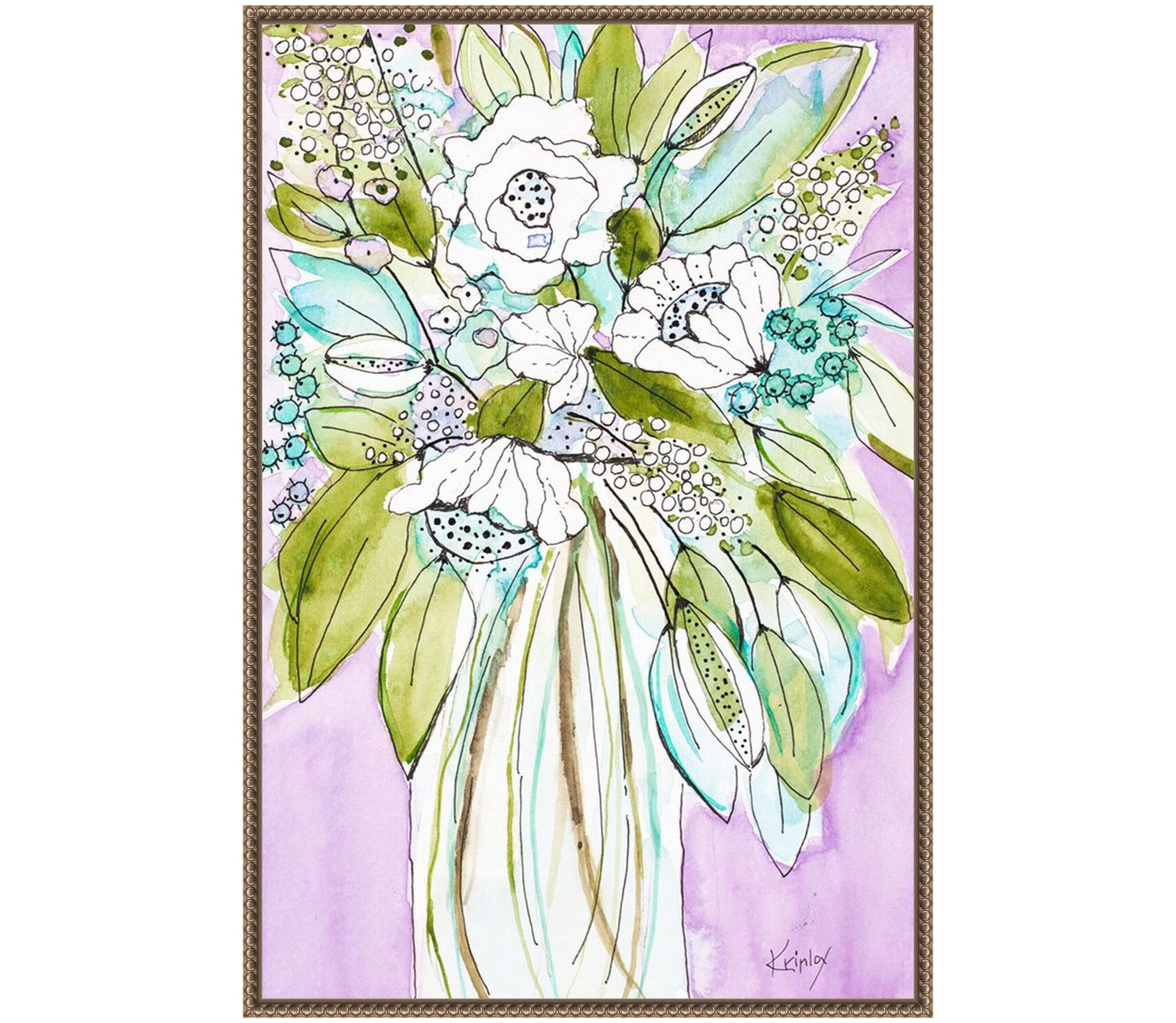 Hopeful Bouquet Framed Canvas Wall Art Print