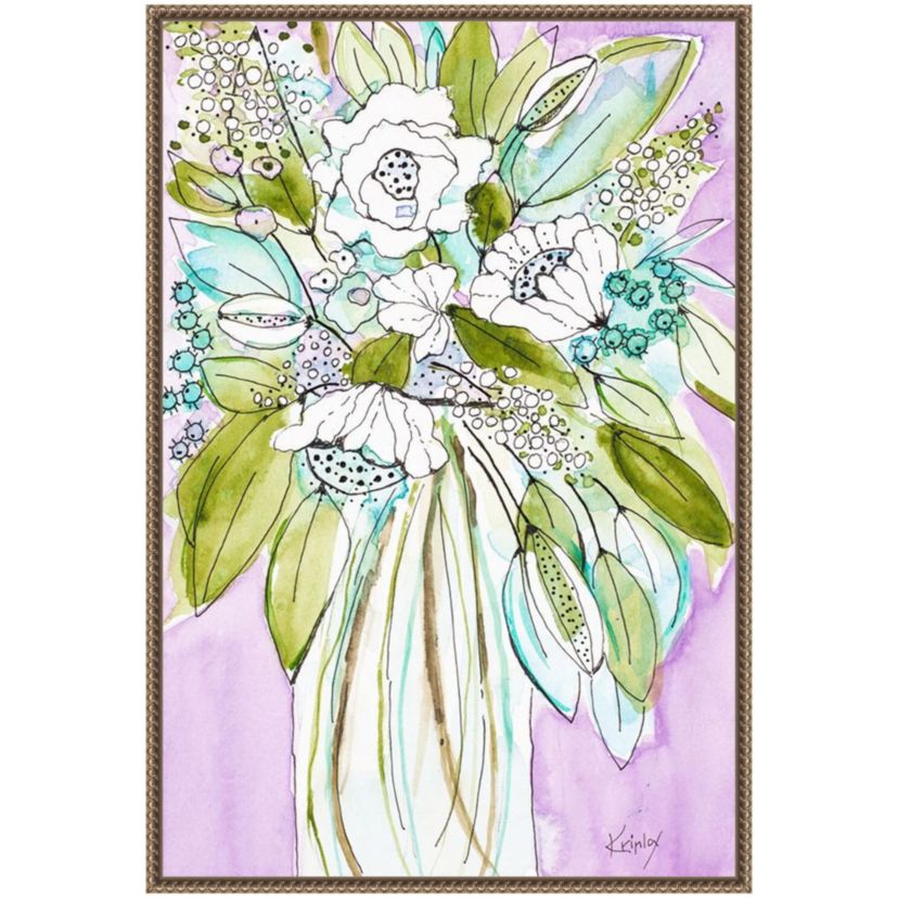 Hopeful Bouquet Framed Canvas Wall Art Print