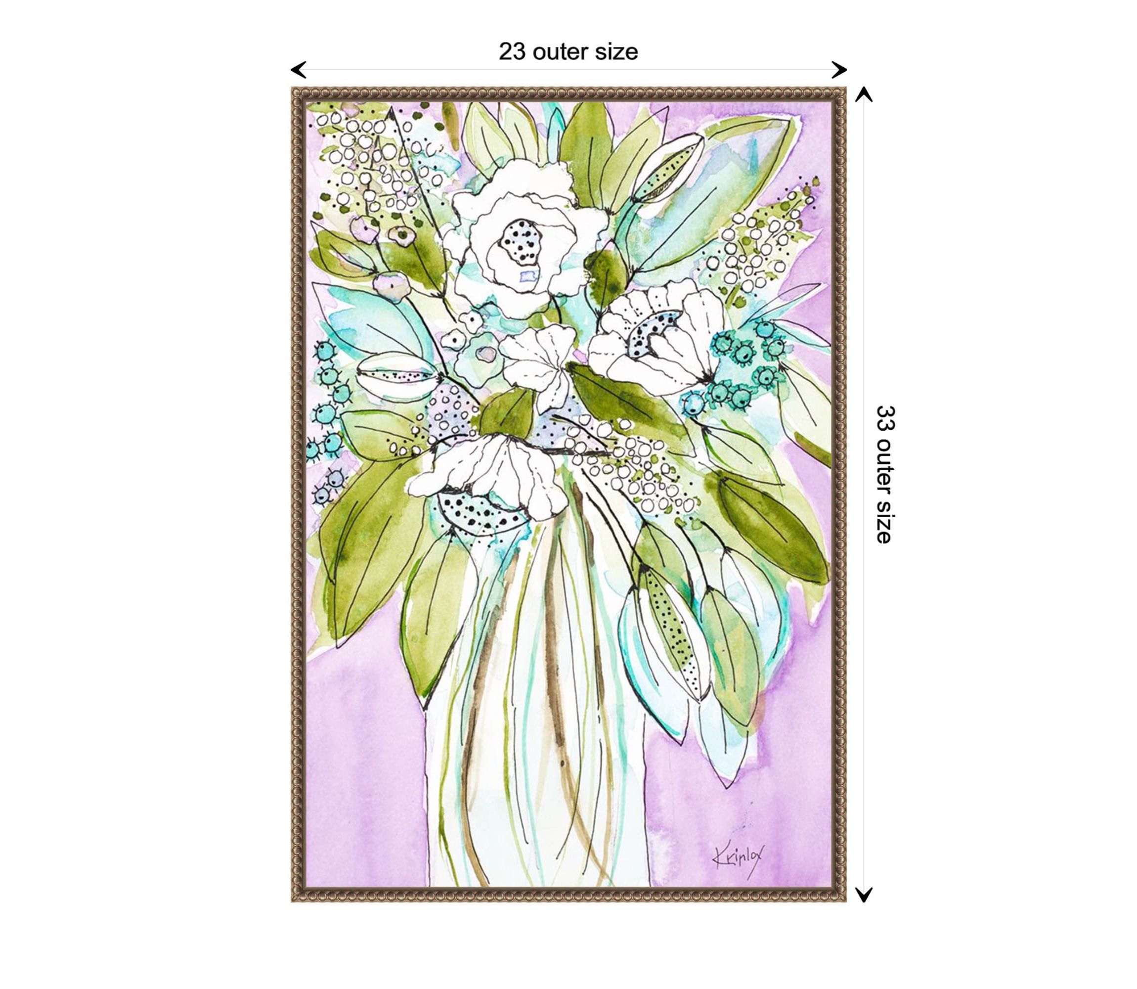 Hopeful Bouquet Framed Canvas Wall Art Print