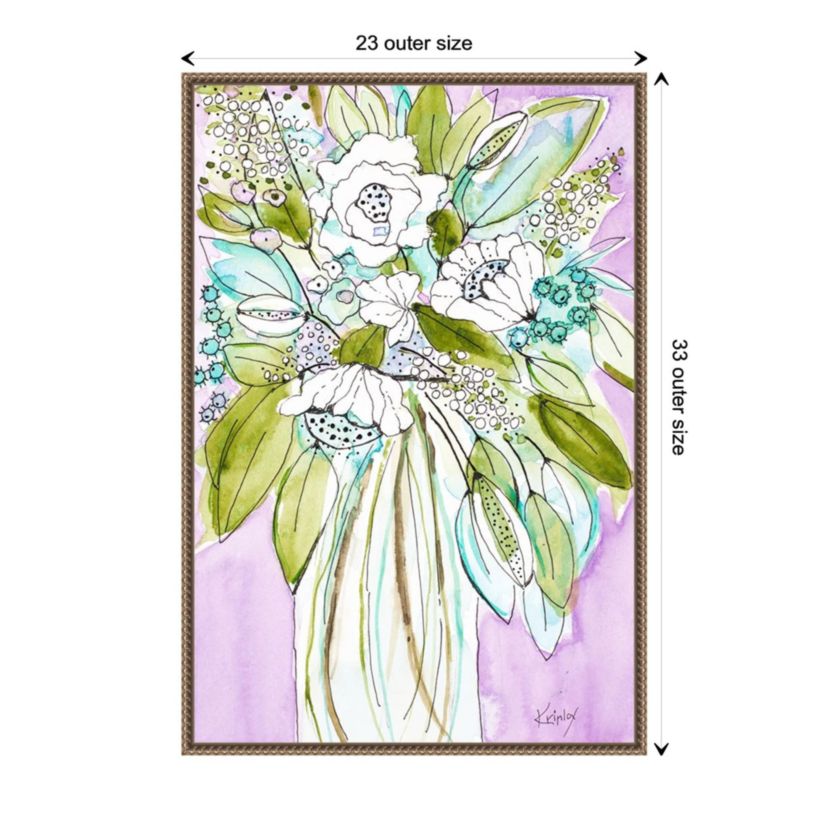 Hopeful Bouquet Framed Canvas Wall Art Print