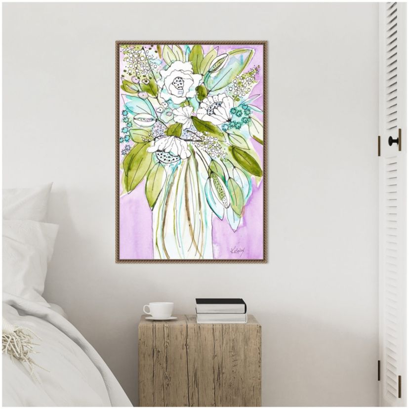 Hopeful Bouquet Framed Canvas Wall Art Print