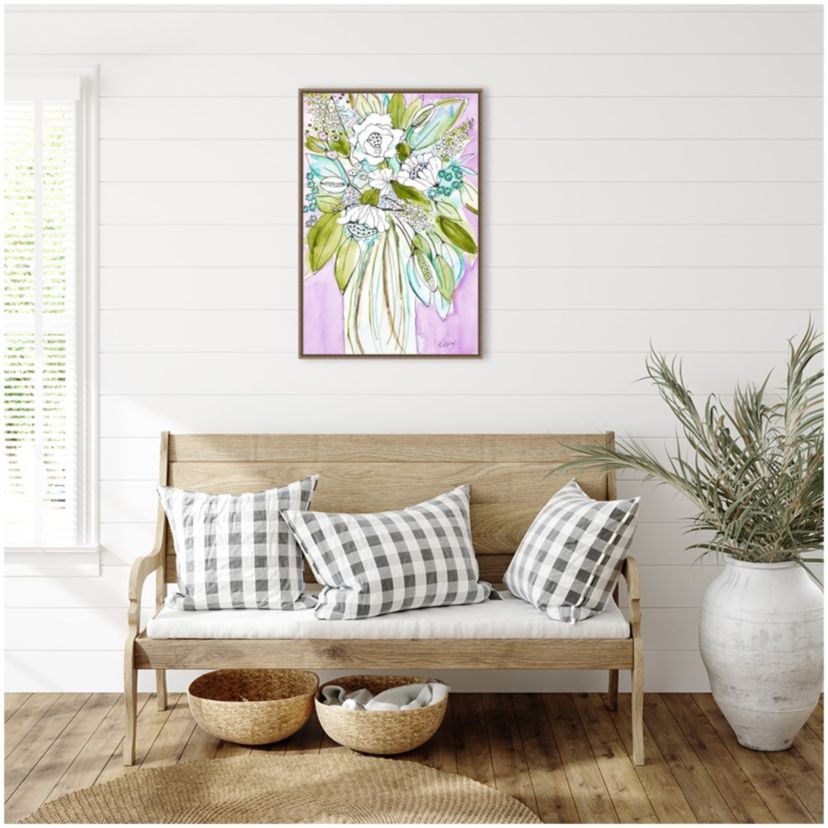 Hopeful Bouquet Framed Canvas Wall Art Print