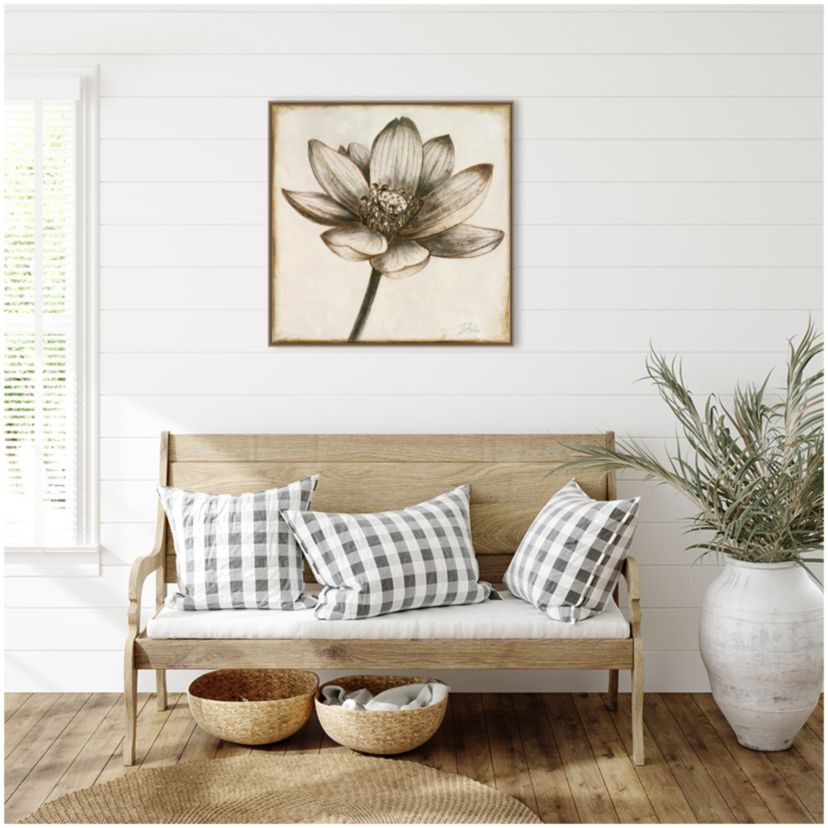 Sepia Lotus Blossom II Framed Canvas Wall Art Print